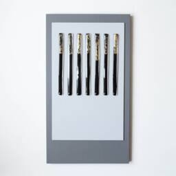 Glass Wall Art Modern Minimalist Fused Glass Contemporary Office Geometric Original Gray & Gold - thumbnail 2