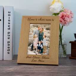 Custom Wood Photo Frame For Family Engraved Picture Gift Personalized Mom Gifts Birthday For - thumbnail 3