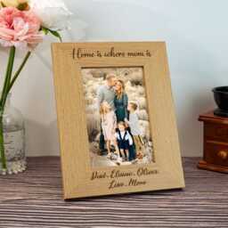 Custom Wood Photo Frame For Family Engraved Picture Gift Personalized Mom Gifts Birthday For - thumbnail 2