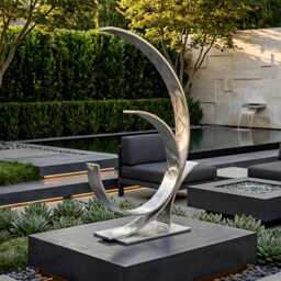 Modern Metal Sculpture Handcrafted Luxury Abstract Art, Indoor Or Outdoor - thumbnail 2
