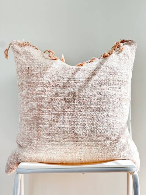 Handwoven Hemp Pillow Cover Vintage Karen Tribal Design - image 1