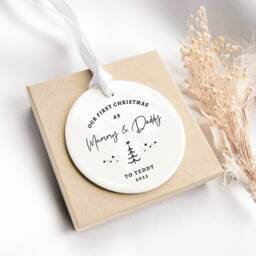 Personalised First Christmas As Mummy & Daddy Tree Decoration - Parents Ornament And - thumbnail 3