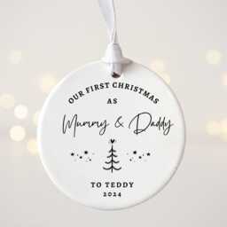 Personalised First Christmas As Mummy & Daddy Tree Decoration - Parents Ornament And - thumbnail 2