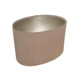 Oval Hazelnut Brown Lampshade in Linen With Champagne Lining