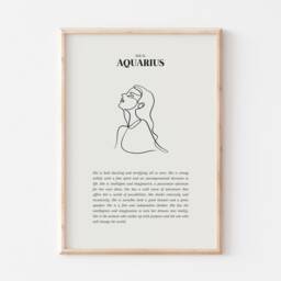 She Is Aquarius Print, Art Horoscope Zodiac Gift, Astrology Star Sign Wall Art, Poster, Gift - thumbnail 2