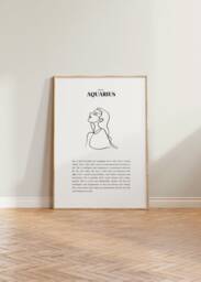 She Is Aquarius Print, Art Horoscope Zodiac Gift, Astrology Star Sign Wall Art, Poster, Gift - thumbnail 1