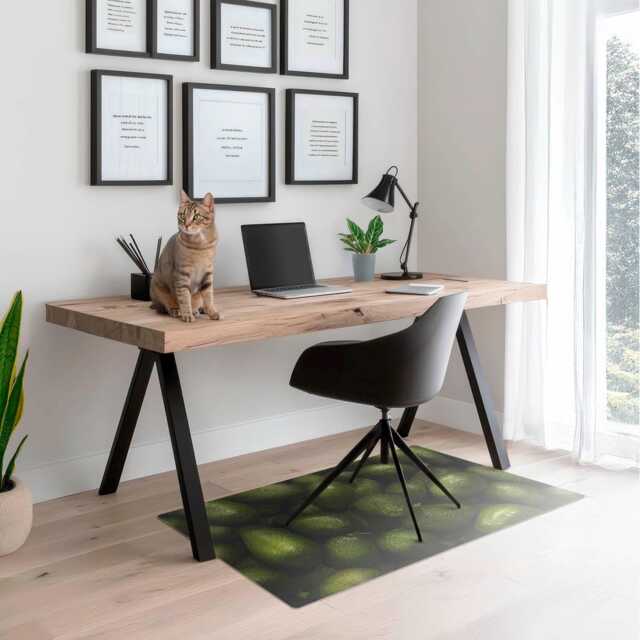 stack Of Avocados Computer Chair Mat, Green Office Food Vinyl Floor Protector, Protector - image 1