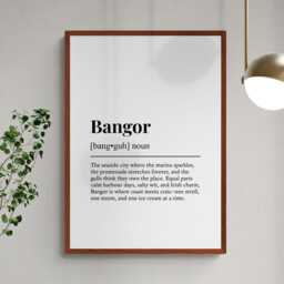 Bangor Funny Definition Northern Ireland Gift Wall Art Print - thumbnail 2
