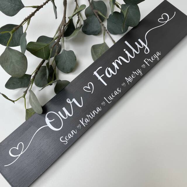 Personalised Family Name Wooden Sign Redwood Home Decor - image 1