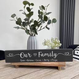 Personalised Family Name Wooden Sign Redwood Home Decor - thumbnail 3