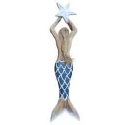 Handcrafted Wooden Mermaid. Coastal Home Decor. Bathroom Wall Art - thumbnail 3