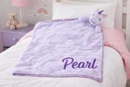 Personalised Cubbies Unicorn Baby Blanket, Embroidered, , Personalized Baby Gift - thumbnail 1