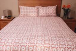 Moroccan Print Pure Cotton Duvet Set With Pillowcases, Luxurious Reversible Boho Quilt Cover, Cotton Bedding, Indian Comforter Cover, Bed Linen - thumbnail 1