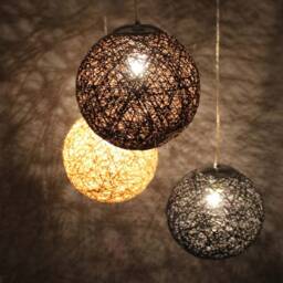 Hemp Rope Sphere Chandelier Custom Color Pendant Light - thumbnail 3