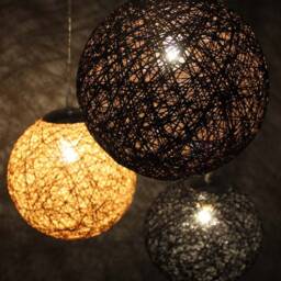 Hemp Rope Sphere Chandelier Custom Color Pendant Light - thumbnail 2
