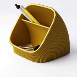 Pleated Desk Organiser - Textured Pen Pot & Stationery Tidy