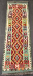 Runner Rug Classic, Handmade Artisan Afghan Turkish Persian Qashqai Navajo Bohemian Wool Flatweave Multicolour Kilim 199x68 cm - thumbnail 1
