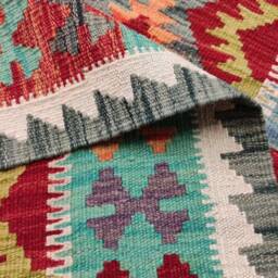 Runner Rug Classic, Handmade Artisan Afghan Turkish Persian Qashqai Navajo Bohemian Wool Flatweave Multicolour Kilim 199x68 cm - thumbnail 3