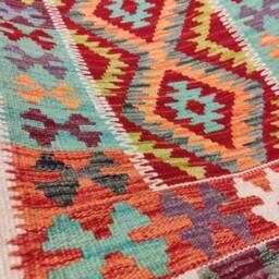 Runner Rug Classic, Handmade Artisan Afghan Turkish Persian Qashqai Navajo Bohemian Wool Flatweave Multicolour Kilim 199x68 cm - thumbnail 4