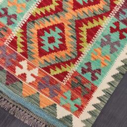 Runner Rug Classic, Handmade Artisan Afghan Turkish Persian Qashqai Navajo Bohemian Wool Flatweave Multicolour Kilim 199x68 cm - thumbnail 2