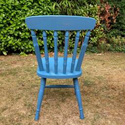 Dining Chairs, Hand Painted, Vintage, Rustic Spindle Back in Prussian Blue, Other Colours Available - thumbnail 4