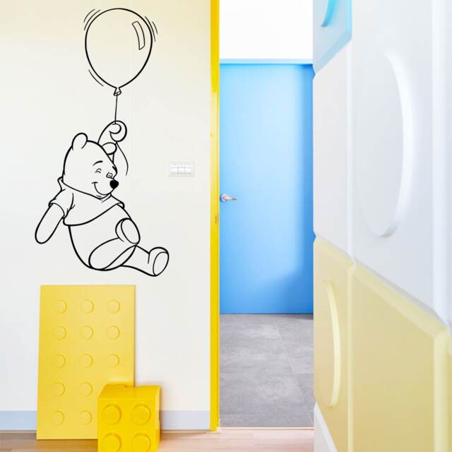 Winnie The Pooh With Balloon Wall Sticker Quote Kids Boys Girl Bedroom Baby Nursery Decoration - image 1