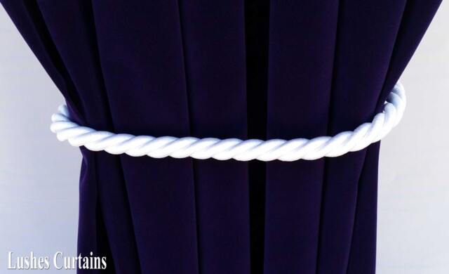 1 Large Elegant Handmade White Window Treatment Hardware Decor Curtain Tie Pull Back Drapery Cord/Rope 36 - image 1