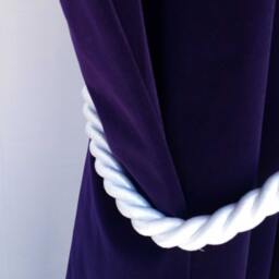 1 Large Elegant Handmade White Window Treatment Hardware Decor Curtain Tie Pull Back Drapery Cord/Rope 36 - thumbnail 3