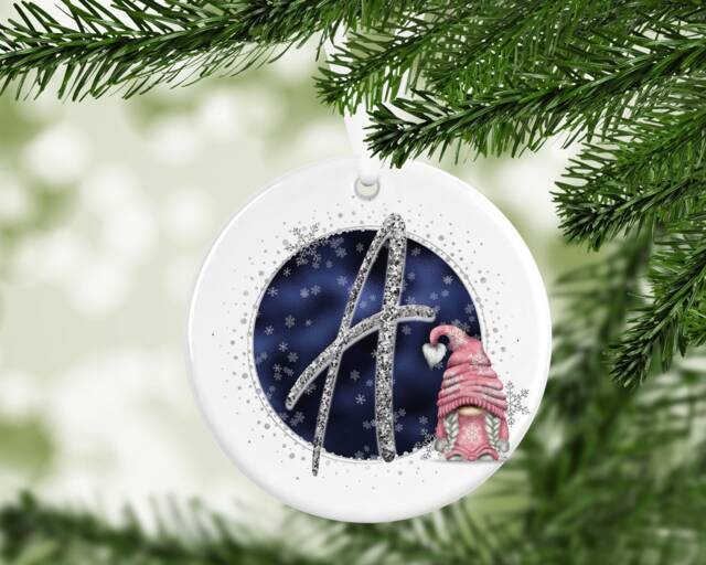 Gonk Gonks Christmas Personalised Pink Navy Kids Gift Present Keepsake Novelty Bauble Tree Xmas Son Mum Girlfriend Dad Daughter - image 1