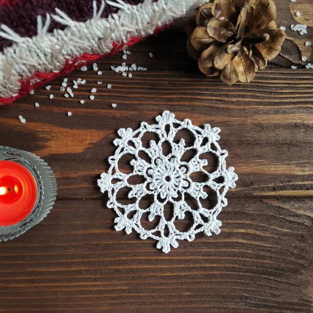 Delicate Lace Christmas Tree Ornament - Made To Order, Xmas Wreath Snowflake Decoration - image 1