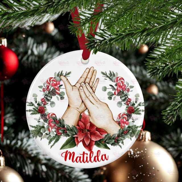 Personalised Christmas Decoration - Sign Language Gift Custom Bauble Stocking Filler Eve Box - image 1