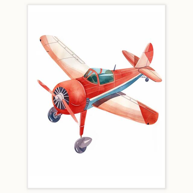 Airplane Wall Art Print Kids Room Aviation Decor - image 1
