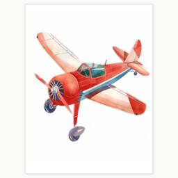 Airplane Wall Art Print Kids Room Aviation Decor - thumbnail 1