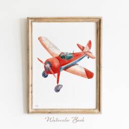 Airplane Wall Art Print Kids Room Aviation Decor - thumbnail 3