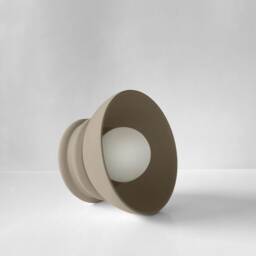 Small Pompeii - Ceramic Flush Mount Wall Sconce Handmade Minimalist Dome Light Fixture in Natural Dune - thumbnail 3