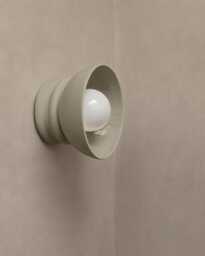 Small Pompeii - Ceramic Flush Mount Wall Sconce Handmade Minimalist Dome Light Fixture in Natural Dune - thumbnail 1