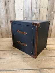English Handmade Luxury Nightstand - Black & Brown Handcrafted Drawers - thumbnail 1