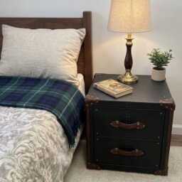 English Handmade Luxury Nightstand - Black & Brown Handcrafted Drawers - thumbnail 2