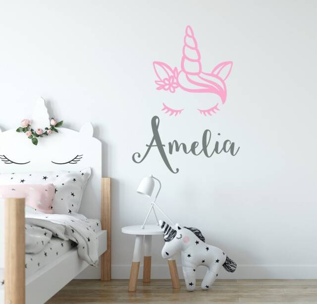 Personalized Unicorn Name Wall Decal Magical Nursery Decor Lw106 - image 1
