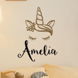 Personalized Unicorn Name Wall Decal Magical Nursery Decor Lw106 - thumbnail 2