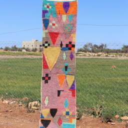 Colorful Berber Wool Runner Rug Moroccan Hallway Rug - thumbnail 3