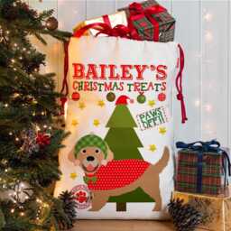 Personalised Golden Retriever Christmas Sack Dog Treat Stocking Xmas Puppy Present New Pup Gift Ecds45 - thumbnail 3