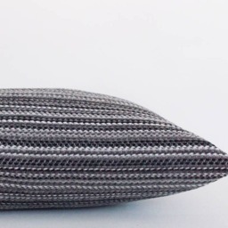 striped Velvet Pillow Cover Gray & White Decorative Throw - thumbnail 2