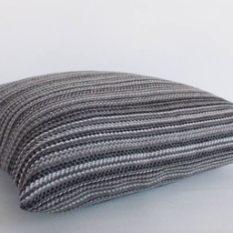 striped Velvet Pillow Cover Gray & White Decorative Throw - thumbnail 3
