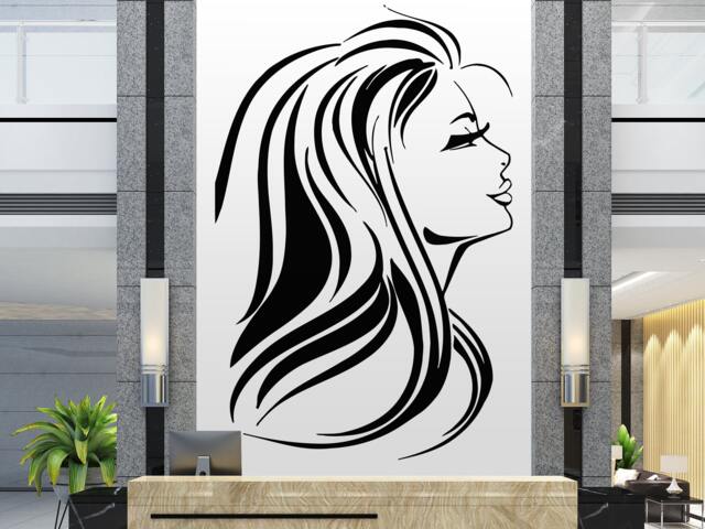 Woman Face Vinyl Wall Decal Beauty Salon Decor 2886 - image 1