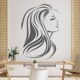Woman Face Vinyl Wall Decal Beauty Salon Decor 2886 - thumbnail 2