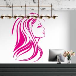 Woman Face Vinyl Wall Decal Beauty Salon Decor 2886 - thumbnail 3
