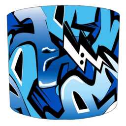 Graffiti Street Art Drum Lampshade For Ceiling Light Pendants Or Table Lamp Bases - thumbnail 3
