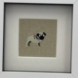 Pug Dog Textile Picture, Small Framed Art By Sophie Allport - thumbnail 2
