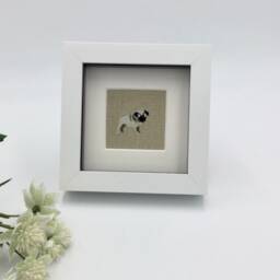 Pug Dog Textile Picture, Small Framed Art By Sophie Allport - thumbnail 3